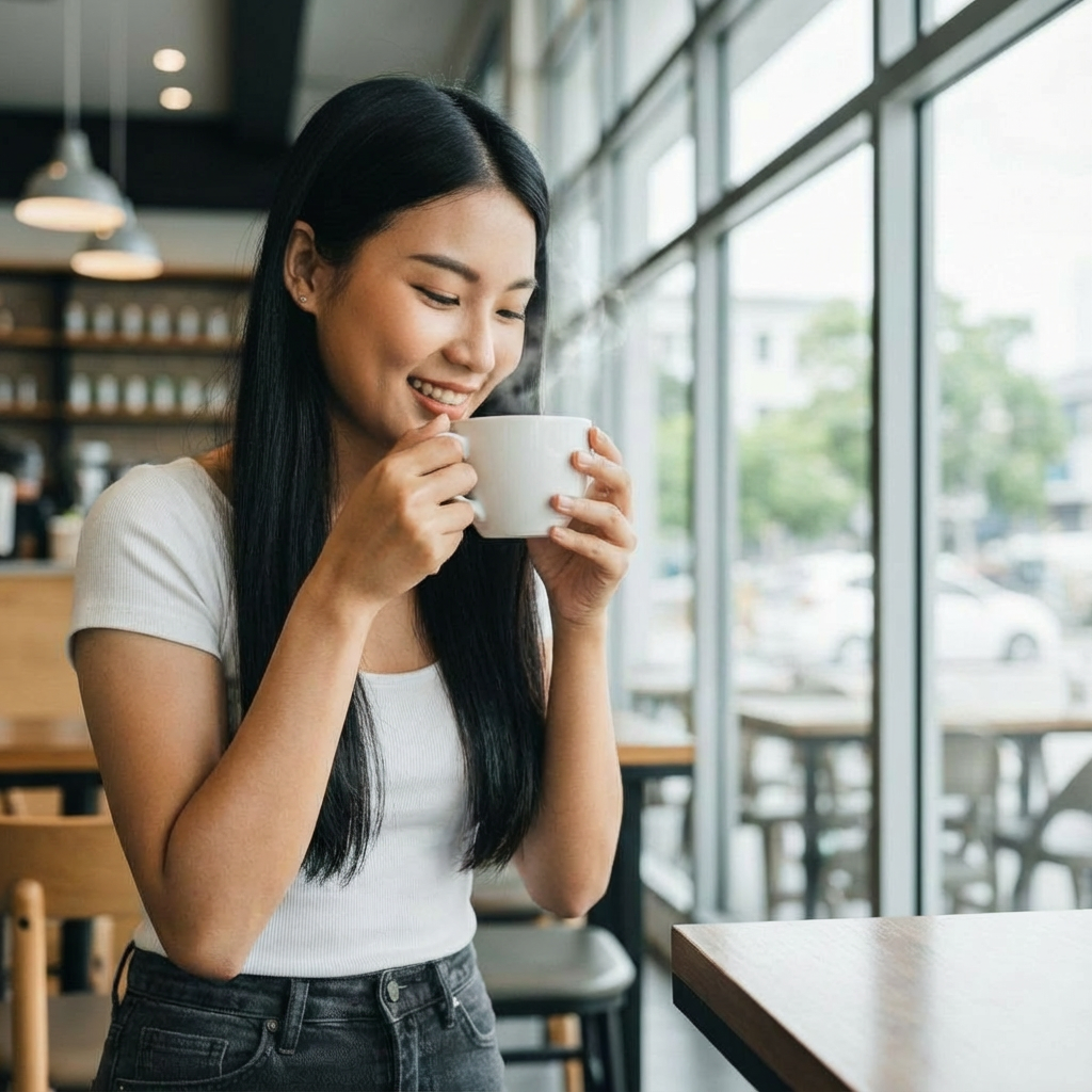Woman making a mobile payment